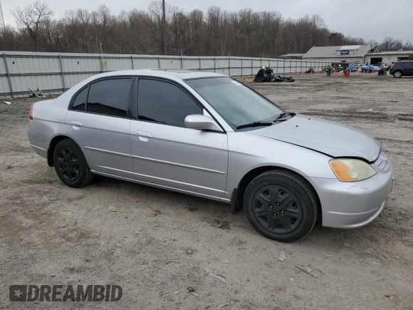 2003 Honda Civic EX with VIN 2HGES25713H550231, listed as a Copart auction lot 46478485 with 210,039 mi miles and Salvage Title. Bid and sale history available at DreamBid. Image 4.