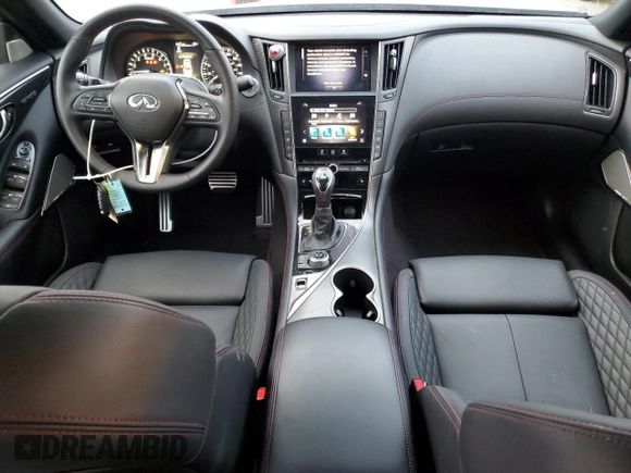 2024 Infiniti Q50 Red Sport 400 with VIN JN1FV7DPXRM660535, listed as a Copart auction lot 82416994 with 2,822 mi miles and Salvage Title. Bid and sale history available at DreamBid. Image 8.
