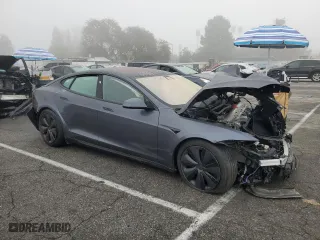 2023 Tesla Model S with VIN 5YJSA1E53PF522312, listed as a Copart auction lot 83359764 with 0 mi miles and Salvage Title. Bid and sale history available at carsss.com. Image 4.