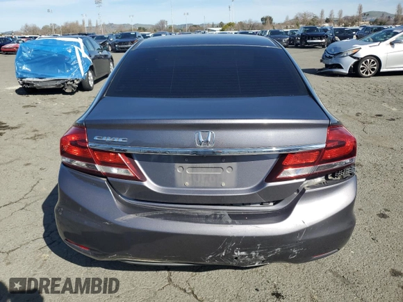 2014 Honda Civic LX with VIN 19XFB2F50EE206338, listed as a Copart auction lot 44776175 with 155,549 mi miles and Salvage Title. Bid and sale history available at DreamBid. Image 6.