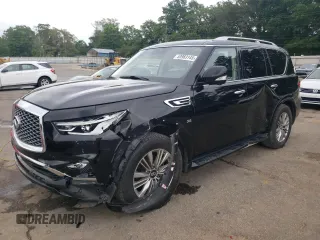 2020 Infiniti QX80 Luxe z VIN JN8AZ2NF7L9703540, wystawiony jako Copart lot #53983145 z przebiegiem 78 317 mil mil oraz Szkoda całkowita • Salvage title. Historia ofert i sprzedaży dostępna na DreamBid. Obrazek 1.