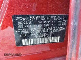 2019 Genesis G70 Advanced with VIN KMTG34LE5KU021265, listed as a Copart auction lot 48575855 with 52,650 mi miles and Salvage Title. Bid and sale history available at carsss.com. Image 12.