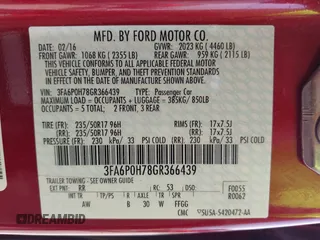 2016 Ford Fusion SE with VIN 3FA6P0H78GR366439, listed as a IAAI auction lot 42446426 with 81,195 mi miles and . Bid and sale history available at DreamBid. Image 9.