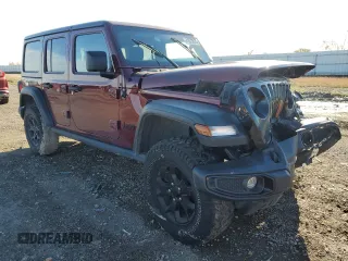 2021 Jeep Wrangler Unlimited Sport Altitude with VIN 1C4HJXDG4MW734322, listed as a Copart auction lot 41670625 with 45,963 mi miles and Salvage title. Bid and sale history available at DreamBid. Image 4.