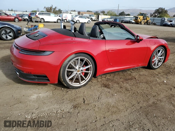 2020 Porsche 911 Carrera S with VIN WP0CB2A92LS262255, listed as a Copart auction lot 79292934 with 15,704 mi miles and Salvage Title. Bid and sale history available at carsss.com. Image 3.