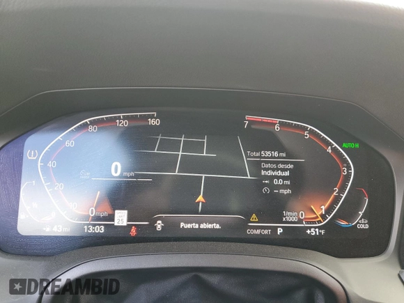2021 BMW 3 Series 330i with VIN 3MW5R1J05M8B48878, listed as a Copart auction lot 47540515 with 53,516 mi miles and Salvage Title. Bid and sale history available at carsss.com. Image 9.