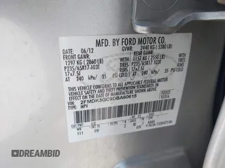 2013 Ford Edge SE z VIN 2FMDK3GC9DBA60615, wystawiony jako IAAI lot #42714548 z przebiegiem 220 631 mil mil oraz . Historia ofert i sprzedaży dostępna na DreamBid. Obrazek 9.