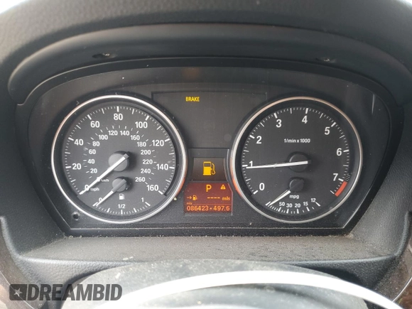 2007 BMW 3 Series 328i with VIN WBAVA33537KX76713, listed as a Copart auction lot 53056835 with 86,423 mi miles and Salvage title. Bid and sale history available at DreamBid. Image 9.