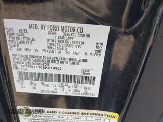 2014 Ford F-150 XL with VIN 1FTFW1ET4EKD19902, listed as a IAAI auction lot 41785376 with 175,762 mi miles. Bid and sale history available at carsss.com. Image 9.