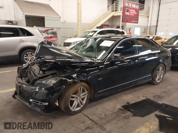 2012 Mercedes-Benz C-Class C 250 Sport with VIN WDDGF4HB7CA623260, listed as a IAAI auction lot 40928790 with 1 mi miles. Bid and sale history available at carsss.com. Image 2.