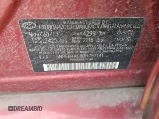 2013 Hyundai Sonata GLS z VIN 5NPEB4AC8DH757141, wystawiony jako Copart lot #50408525 z przebiegiem 143 875 mil mil oraz Szkoda całkowita • Salvage title. Historia ofert i sprzedaży dostępna na DreamBid. Obrazek 12.