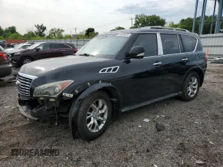 2011 Infiniti QX56 7-passenger with VIN JN8AZ2NE4B9006770, listed as a Copart auction lot 61839625 with 208,427 mi miles and Salvage title. Bid and sale history available at DreamBid. Image 1.