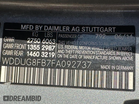 2015 Mercedes-Benz S 550 with VIN WDDUG8FB7FA092737, listed as a Copart auction lot 62470785 with 113,681 mi miles and Clean title. Bid and sale history available at DreamBid. Image 10.