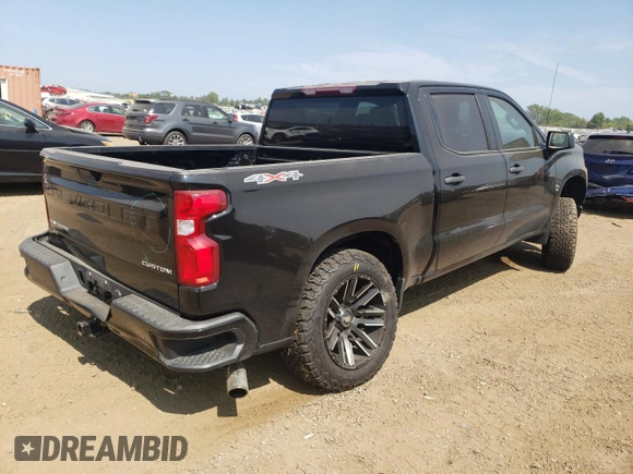 2021 Chevrolet Silverado 1500 Custom with VIN 3GCPYBEH9MG130670, listed as a Copart auction lot 68754854 with 63,770 mi miles and Salvage Title. Bid and sale history available at DreamBid. Image 3.