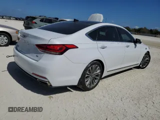 2017 Genesis G80 3.8L with VIN KMHGN4JE6HU193658, listed as a Copart auction lot 74342984 with 0 mi miles and Salvage Title. Bid and sale history available at carsss.com. Image 3.