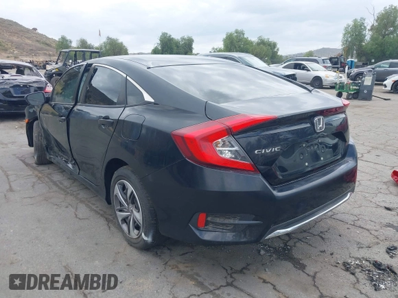 2020 Honda Civic Sedan LX with VIN 19XFC2F65LE205947, listed as a IAAI auction lot 33199503 with 1 mi miles. Bid and sale history available at carsss.com. Image 3.