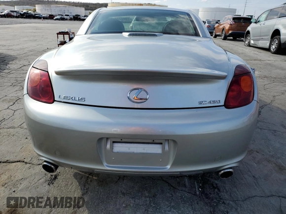 2002 Lexus SC with VIN JTHFN48Y120025049, listed as a Copart auction lot 79965444 with 41,689 mi miles and Non Repairable. Bid and sale history available at carsss.com. Image 6.