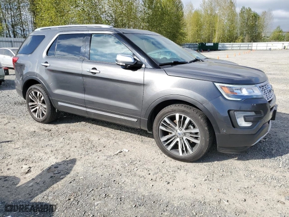 2017 Ford Explorer Platinum with VIN 1FM5K8HT0HGB15225, listed as a Copart auction lot 53121115 with 106,338 mi miles and Salvage Title. Bid and sale history available at carsss.com. Image 4.