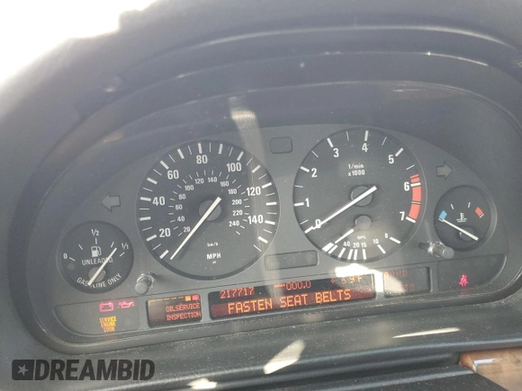 2001 BMW 7 Series 740iL with VIN WBAGH83451DP22611, listed as a Copart auction lot 81555074 with 217,717 mi miles and Salvage Title. Bid and sale history available at carsss.com. Image 9.