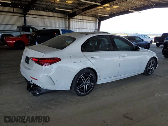 2023 Mercedes-Benz C 300 with VIN W1KAF4GB3PR127824, listed as a Copart auction lot 55670165 with 26,810 mi miles and Salvage title. Bid and sale history available at DreamBid. Image 3.