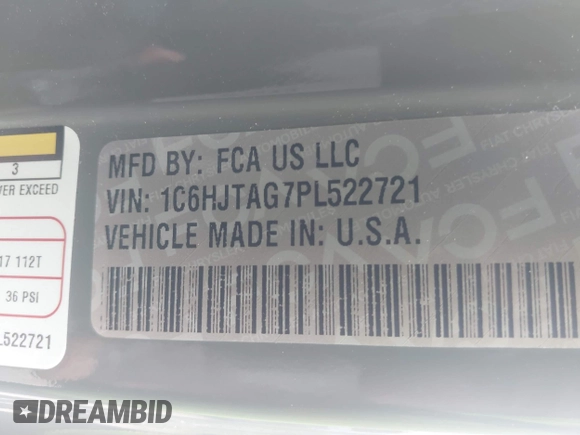 2023 Jeep Gladiator Sport S с VIN 1C6HJTAG7PL522721, выставлен на аукционе IAAI как лот 42594463 с пробегом 64 702 миль миль и . История ставок и продаж доступна на DreamBid. Изображение 9.