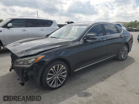 2017 Genesis G80 3.8L with VIN KMHGN4JE1HU177920, listed as a Copart auction lot 49685815 with 107,275 mi miles and Salvage Title. Bid and sale history available at DreamBid. Image 1.