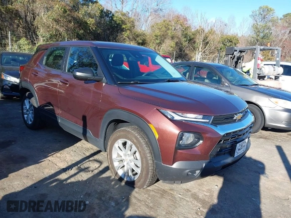 2022 Chevrolet TrailBlazer LS with VIN KL79MNSL2NB014152, listed as a IAAI auction lot 41737751 with 40,816 mi miles. Bid and sale history available at carsss.com. Image 1.
