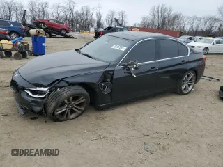 2017 BMW 3 Series 330e iPerformance with VIN WBA8E1C58HK895185, listed as a Copart auction lot 49287055 with 61,391 mi miles and Salvage Title. Bid and sale history available at carsss.com. Image 1.