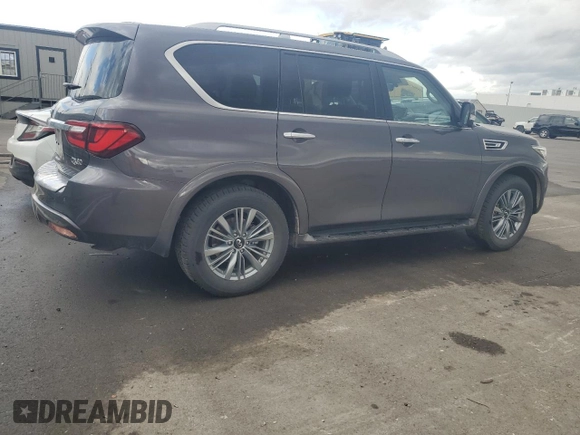 2024 Infiniti QX80 LUXE with VIN JN8AZ2AE5R9329564, listed as a Copart auction lot 44353055 with 15,999 mi miles and Clean Title. Bid and sale history available at carsss.com. Image 3.
