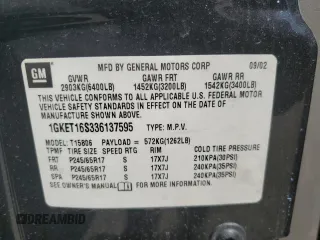 2003 GMC Envoy SLT with VIN 1GKET16S336137595, listed as a Copart auction lot 61498264 with Not Provided miles and Salvage Title. Bid and sale history available at DreamBid. Image 13.