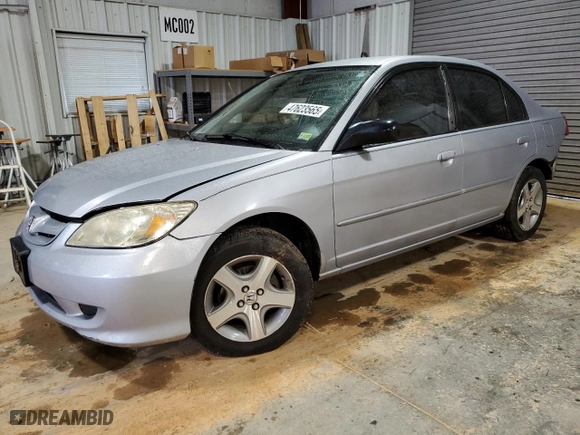 2004 Honda Civic VP with VIN 2HGES16364H588674, listed as a Copart auction lot 47623565 with 118,979 mi miles and Salvage Title. Bid and sale history available at carsss.com. Image 1.