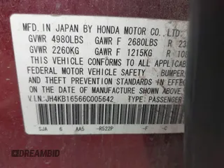 2006 Acura RL z VIN JH4KB16566C005642, wystawiony jako IAAI lot #42613927 z przebiegiem 201 601 mil mil oraz . Historia ofert i sprzedaży dostępna na DreamBid. Obrazek 9.