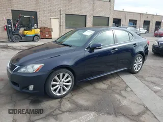 2009 Lexus IS 250 with VIN JTHBK262195104051, listed as a IAAI auction lot 41560910 with 222,113 mi miles. Bid and sale history available at carsss.com. Image 2.
