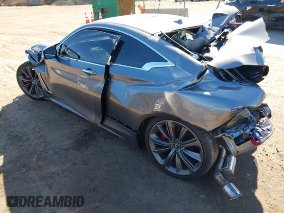 2018 Infiniti Q60 Red Sport 400 with VIN JN1FV7EL5JM630195, listed as a IAAI auction lot 41687628 with 55,168 mi miles and . Bid and sale history available at DreamBid. Image 3.