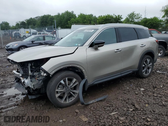 2024 Infiniti QX60 Luxe z VIN 5N1DL1FS0RC357497, wystawiony jako Copart lot #60990535 z przebiegiem 6 351 mil mil oraz Szkoda całkowita • Salvage title. Historia ofert i sprzedaży dostępna na DreamBid. Obrazek 1.