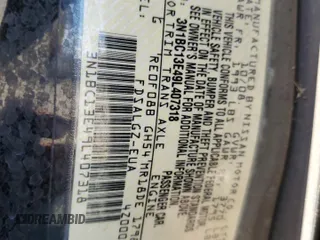 2009 Nissan Versa 1.8 SL with VIN 3N1BC13E49L407318, listed as a Copart auction lot 42192365 with 158,993 mi miles and Salvage Title. Bid and sale history available at carsss.com. Image 14.