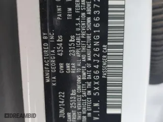 2022 Kia K5 GT-Line with VIN 5XXG64J26NG166372, listed as a Copart auction lot 41685865 with 25,798 mi miles and Salvage Title. Bid and sale history available at carsss.com. Image 12.