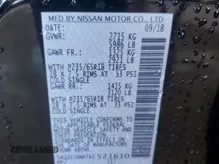 2019 Infiniti QX60 Luxe z VIN 5N1DL0MM7KC521610, wystawiony jako Copart lot #48518765 z przebiegiem 54 561 mil mil oraz Szkody całkowita. Historia ofert i sprzedaży dostępna na DreamBid. Obrazek 13.