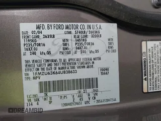 2004 Ford Explorer XLT z VIN 1FMZU63K64UB38633, wystawiony jako IAAI lot #41647422 z przebiegiem 232 857 mil mil oraz . Historia ofert i sprzedaży dostępna na DreamBid. Obrazek 9.