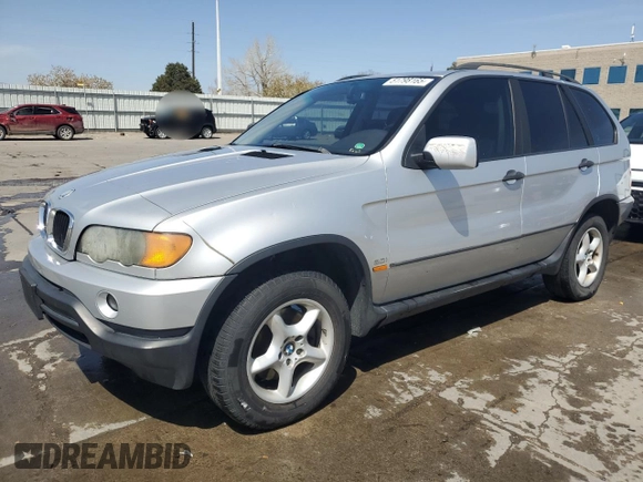 2002 BMW X5 3.0i with VIN 5UXFA53572LH80285, listed as a Copart auction lot 51798165 with 221,340 mi miles and Clean Title. Bid and sale history available at carsss.com. Image 1.