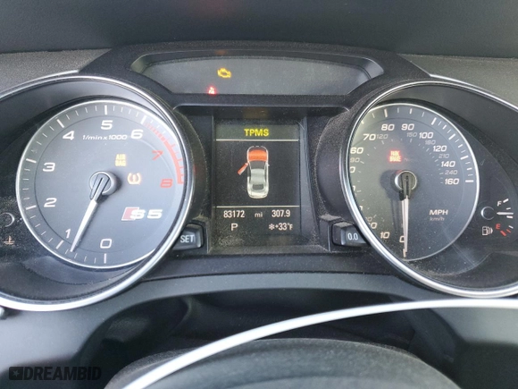 2013 Audi S5 Premium Plus with VIN WAUCGAFH7DN000482, listed as a Copart auction lot 87036074 with 83,172 mi miles and Salvage Title. Bid and sale history available at carsss.com. Image 9.