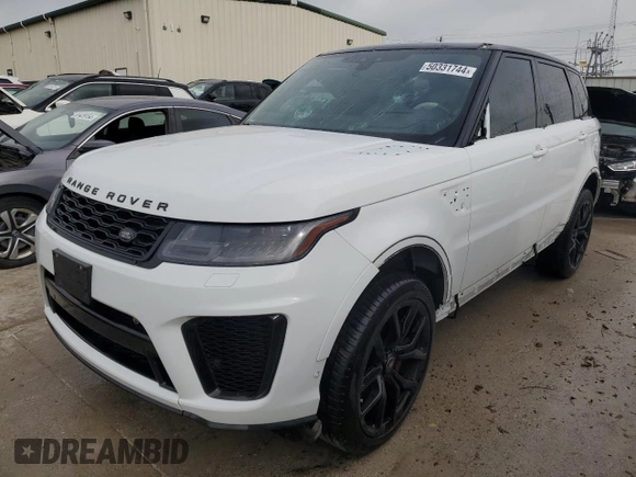 2020 Land Rover Range Rover Sport SVR with VIN SALWZ2RE4LA740250, listed as a Copart auction lot 50331744 with 81,420 mi miles and Clean Title. Bid and sale history available at carsss.com. Image 1.