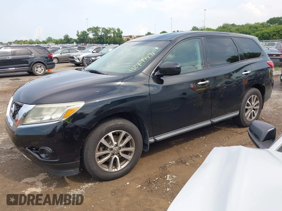 2014 Nissan Pathfinder S with VIN 5N1AR2MMXEC618625, listed as a IAAI auction lot 42794491 with 203,581 mi miles and . Bid and sale history available at DreamBid. Image 2.