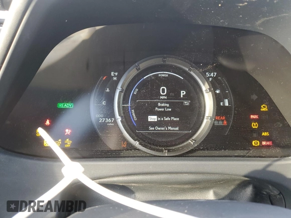 2022 Lexus UX 250h F Sport with VIN JTHE9JBHXN2057983, listed as a Copart auction lot 46143515 with 27,367 mi miles and Salvage Title. Bid and sale history available at DreamBid. Image 9.