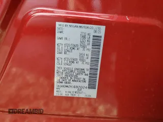 2015 Nissan Pathfinder Platinum with VIN 5N1AR2MN2FC697024, listed as a Copart auction lot 61791855 with 93,366 mi miles and Salvage title. Bid and sale history available at DreamBid. Image 13.