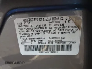 2015 Infiniti Q70 z VIN JN1BY1AR5FM561996, wystawiony jako IAAI lot #42099091 z przebiegiem 115 080 mil mil oraz . Historia ofert i sprzedaży dostępna na DreamBid. Obrazek 9.