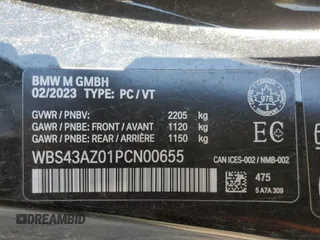 2023 BMW M4 Competition xDrive z VIN WBS43AZ01PCN00655, wystawiony jako Copart lot #59789725 z przebiegiem 13 866 mil mil oraz Czysty tytuł • Clean title. Historia ofert i sprzedaży dostępna na DreamBid. Obrazek 13.