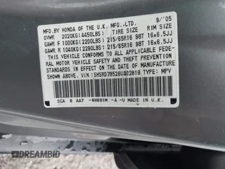 2006 Honda CR-V LX with VIN SHSRD78526U402819, listed as a IAAI auction lot 41986305 with 237,732 mi miles and . Bid and sale history available at carsss.com. Image 9.