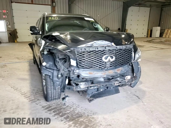 2015 Infiniti QX80 with VIN JN8AZ2NE7F9080402, listed as a Copart auction lot 52141295 with 0 mi miles and Salvage Title. Bid and sale history available at carsss.com. Image 12.