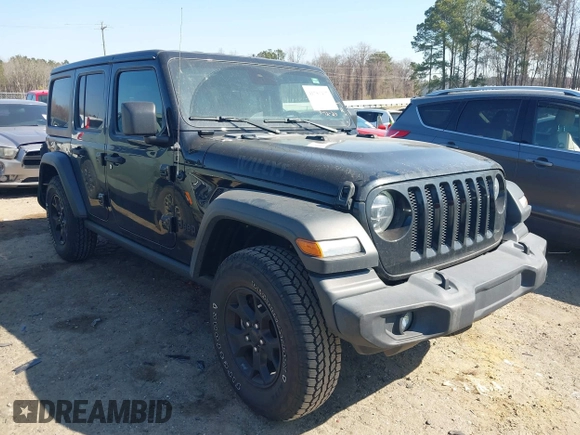 2020 Jeep Wrangler Unlimited Black and Tan with VIN 1C4HJXDGXLW219078, listed as a IAAI auction lot 41783437 with 59,137 mi miles and . Bid and sale history available at DreamBid. Image 1.